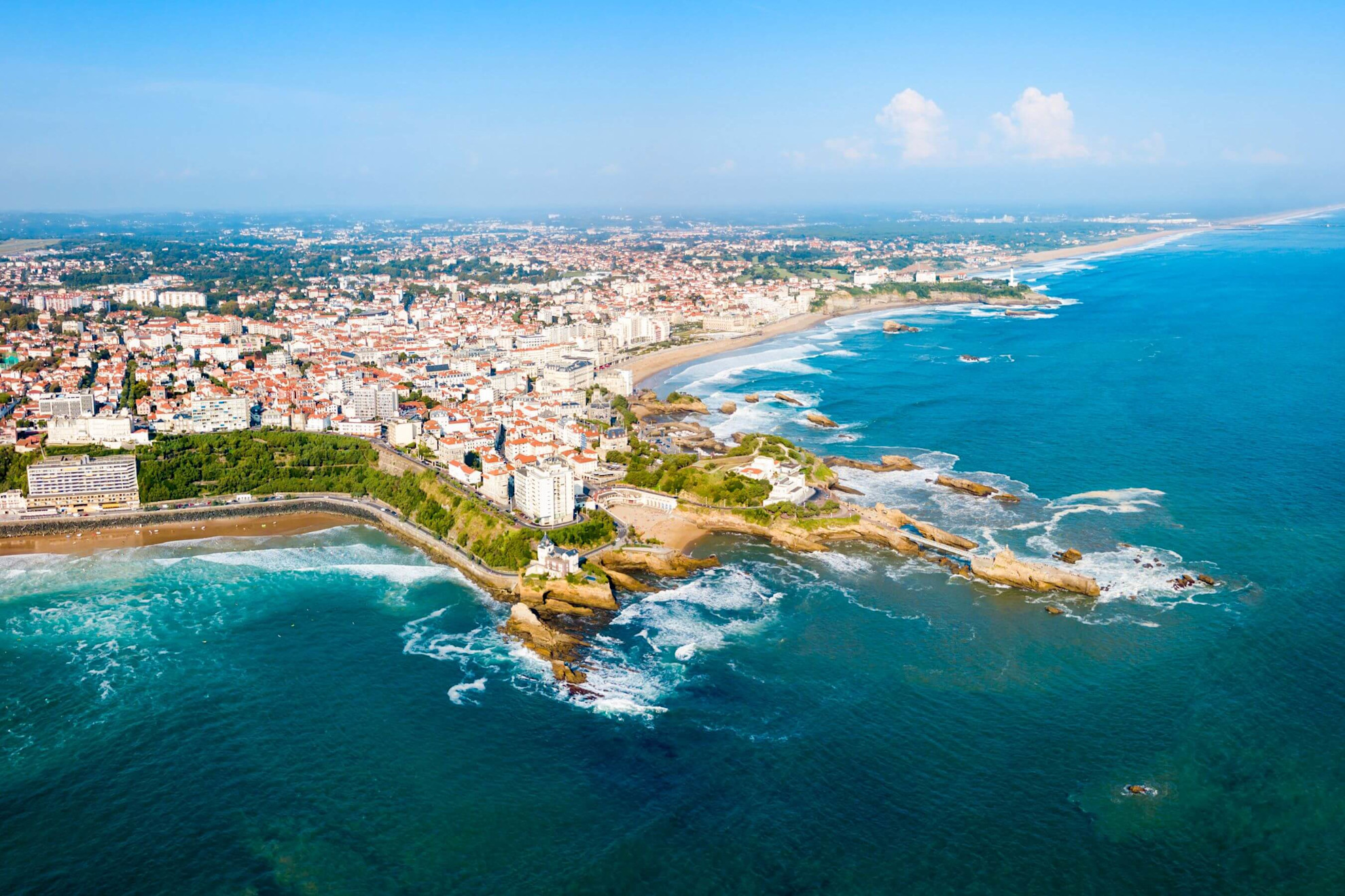 Biarritz aerial panoramic view
