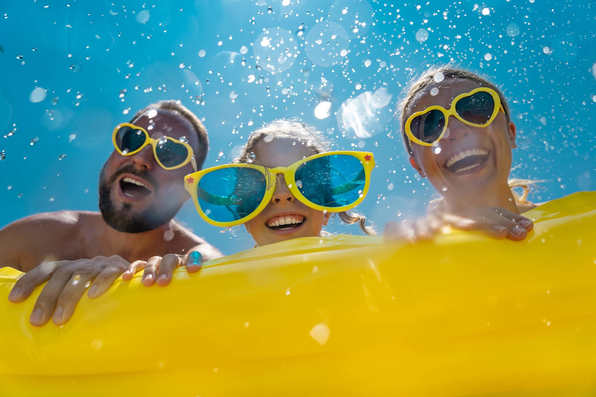 Family having fun on a summer holiday