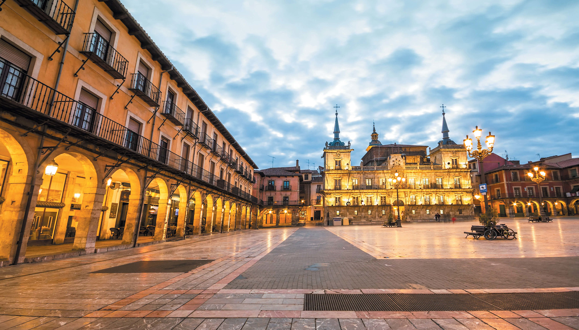 The Plaza Mayor in the city of Léon, Castilla y Léon
